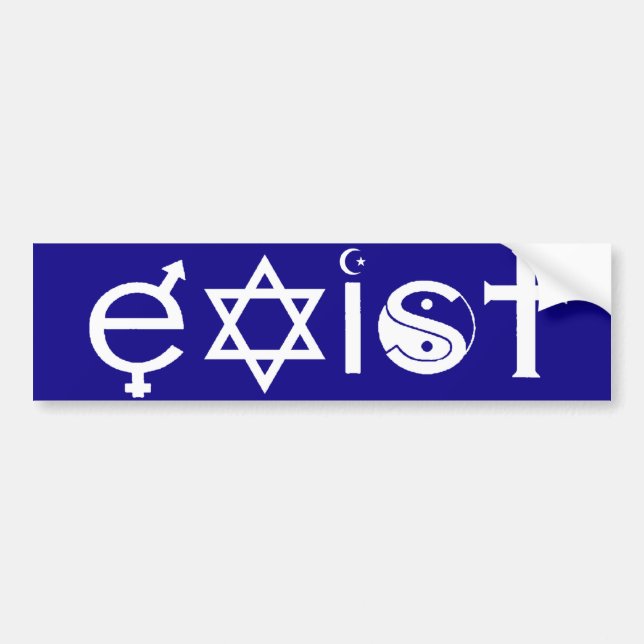 Exist Coexist Parody Bumper Sticker (Front)