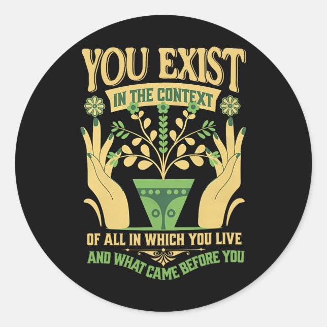 Exist In The Context Feminist Kamala Vote Blue 202 Classic Round Sticker (Front)