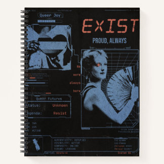 Exist Pride LGBTQ+ Modern Brutalist Notebook