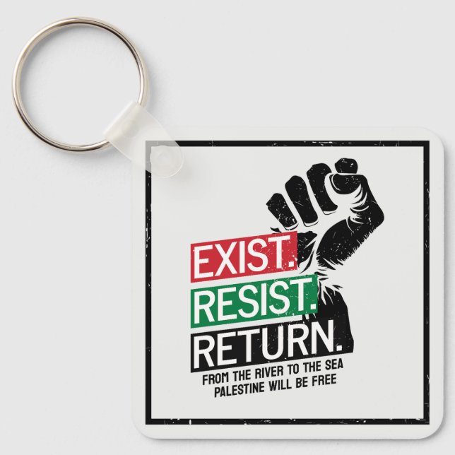 Exist Resist Return Palestine Will Be Free Key Ring (Front)