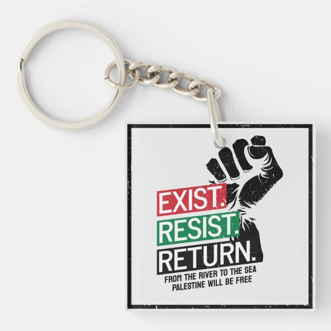 Exist Resist Return Palestine Will Be Free Key Ring (Front)