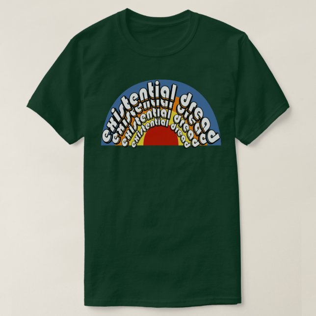 Existential Dread Retro Vintage Rainbow T-Shirt (Design Front)