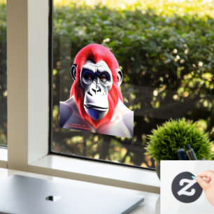 EXISTENTIAL LITE Ape Red Transparent Window Cling