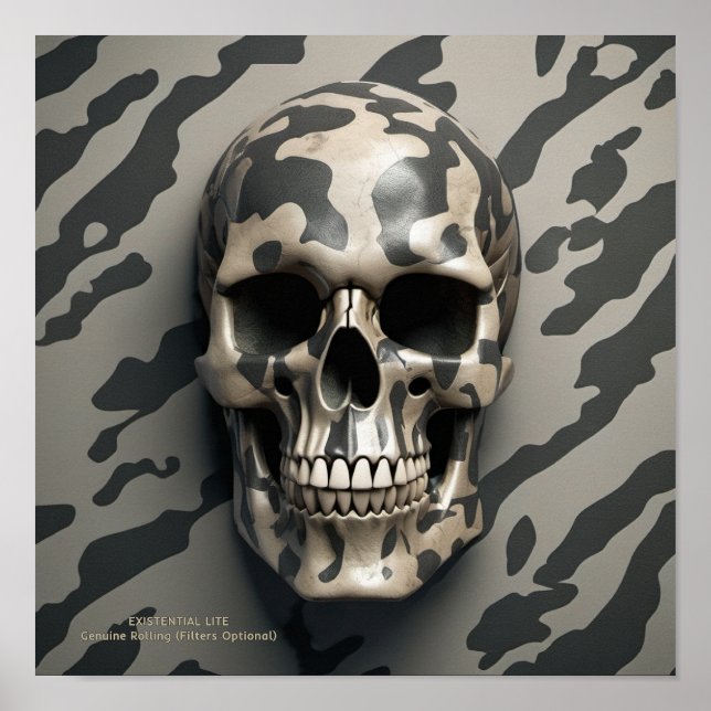 EXISTENTIAL LITE Memento Mori Camo Skull  Poster (Front)