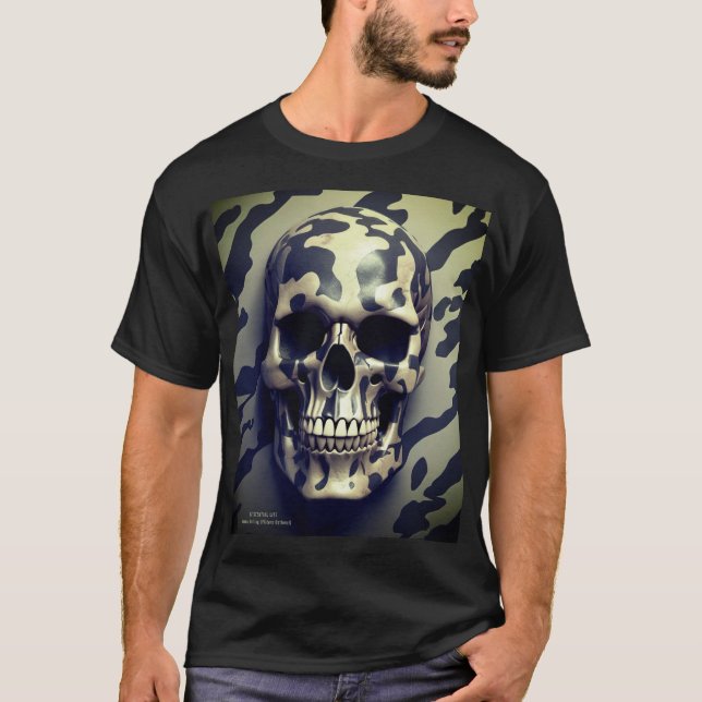 EXISTENTIAL LITE Memento Mori Camo Skull Tshirt 1b (Front)