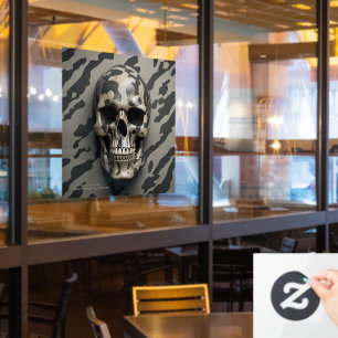EXISTENTIAL LITE Memento Mori Camo Skull  Window Cling