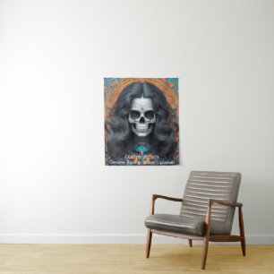 EXISTENTIAL LITE Memento Mori Femme Skull Tapestry