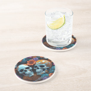 EXISTENTIAL LITE Memento Mori Lovers Skulls Coaster