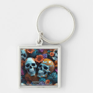 EXISTENTIAL LITE Memento Mori Lovers Skulls Key Ring