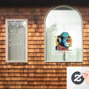 EXISTENTIAL LITE Toon Chimp Transparent Window Cling