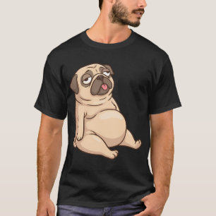 Existing Is Exhausting Funny Lazy Pug Sitting T-Shirt