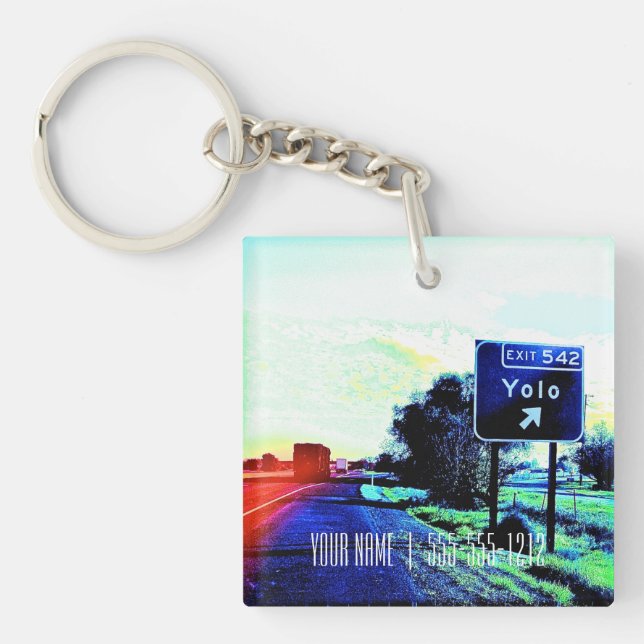 Exit 542 Yolo Key Ring (Front)