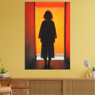Exit in Orange – Bold Silhouette Wall Art