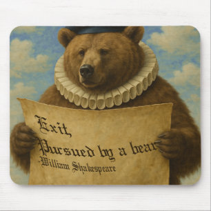 Exit, pursued by a bear Shakespeare quote bear Mouse Mat