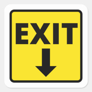 Exit Rectangular  Square Sticker