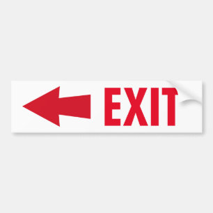 Exit Sign Bumper Sticker