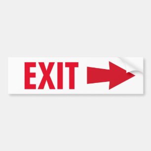 Exit Sign Bumper Sticker for Wall