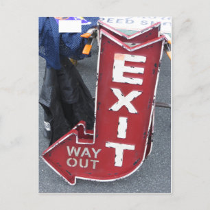 Exit Sign Postcard