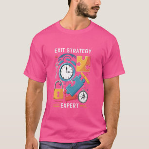 Exit Strategy Expert Exit Game Escape Room T-Shirt