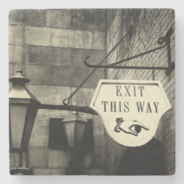 Exit This Way Stone Coaster (Front)
