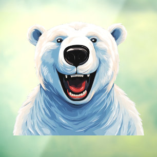 Exited polar bear window cling