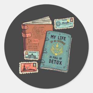 Exiting life classic round sticker