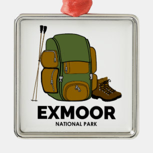 Exmoor National Park Backpack Metal Tree Decoration