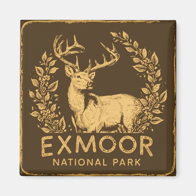 Exmoor National Park Beautiful Deer Magnet (Front)