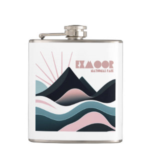 Exmoor National Park Coloured Hills Hip Flask