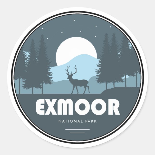 Exmoor National Park Deer Classic Round Sticker (Front)