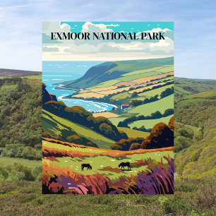 Exmoor National Park, England Travel Vintage Postcard