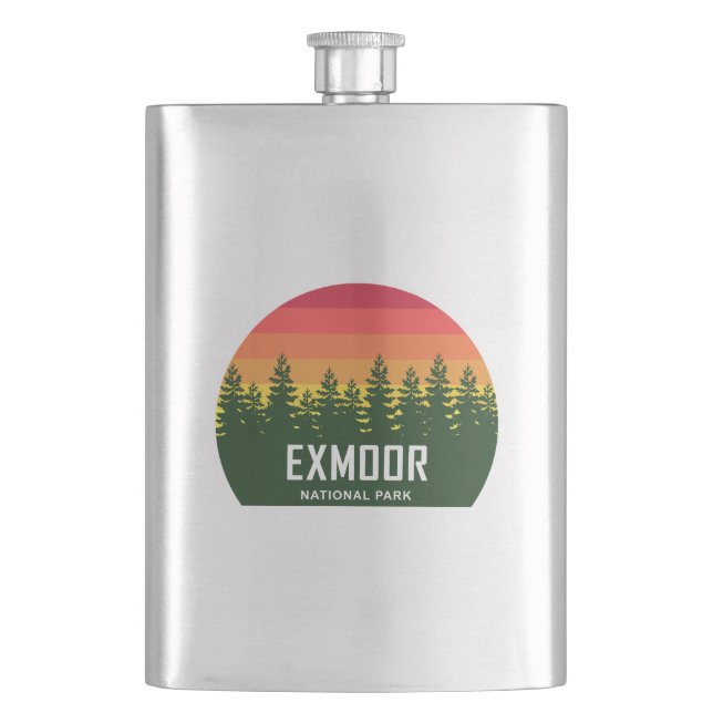 Exmoor National Park Hip Flask (Front)
