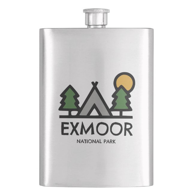 Exmoor National Park Hip Flask (Front)
