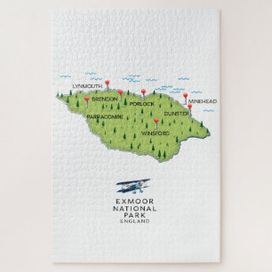 Exmoor National Park map Jigsaw Puzzle