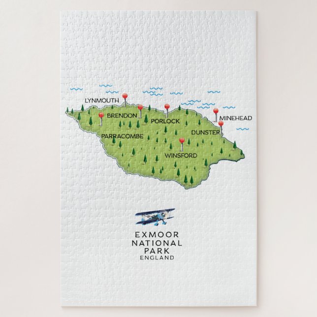 Exmoor National Park map Jigsaw Puzzle (Vertical)