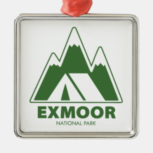 Exmoor National Park Mountains Camping Metal Tree Decoration