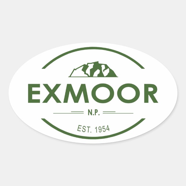 Exmoor National Park Oval Sticker (Front)