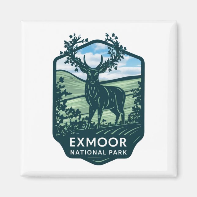Exmoor National Park Pretty Deer Magnet (Front)