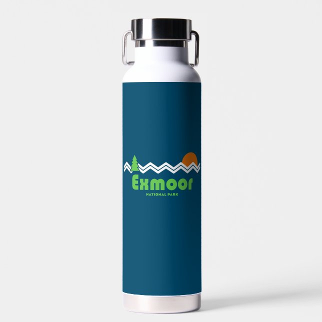Exmoor National Park Retro Water Bottle (Front)