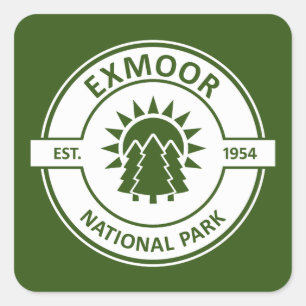 Exmoor National Park Sun Trees Square Sticker