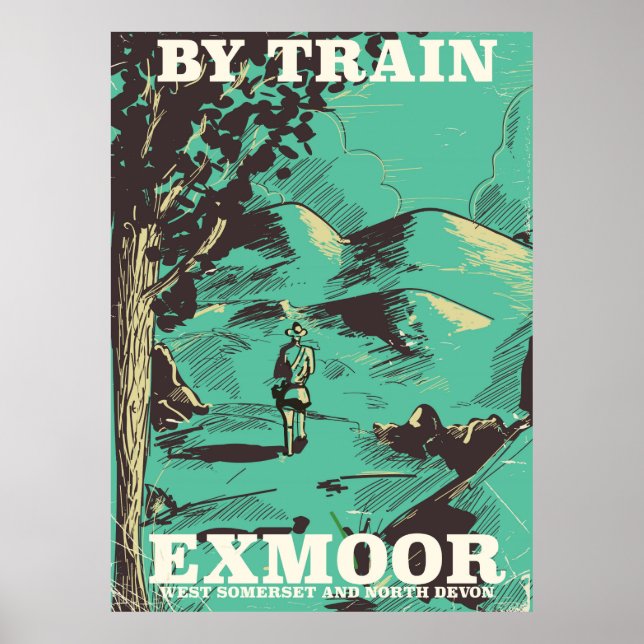 Exmoor National Park vintage travel poster (Front)
