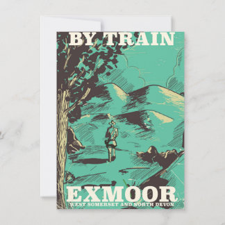 Exmoor National Park vintage travel poster Invitation