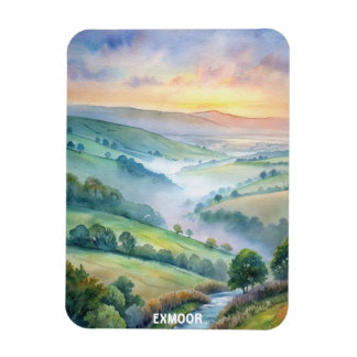 Exmoor National Park Watercolor Painting Magnet