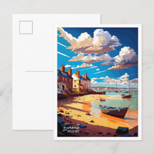 Exmouth England Art vintage travel illustration Postcard