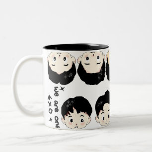 Exo cartoon cute design  Two-Tone coffee mug