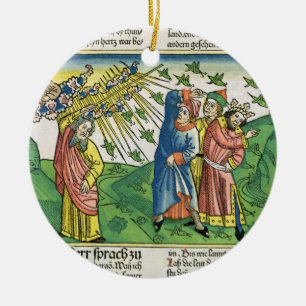 Exodus 10:1-20 The Seven Plagues of Egypt: the pla Ceramic Tree Decoration