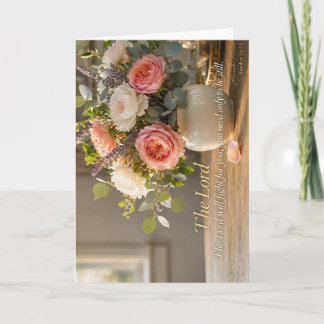 Exodus 14:14 Be Still Floral Christian Card