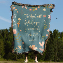 Exodus 14:14 Bohemian Teal Floral Bible Verse 