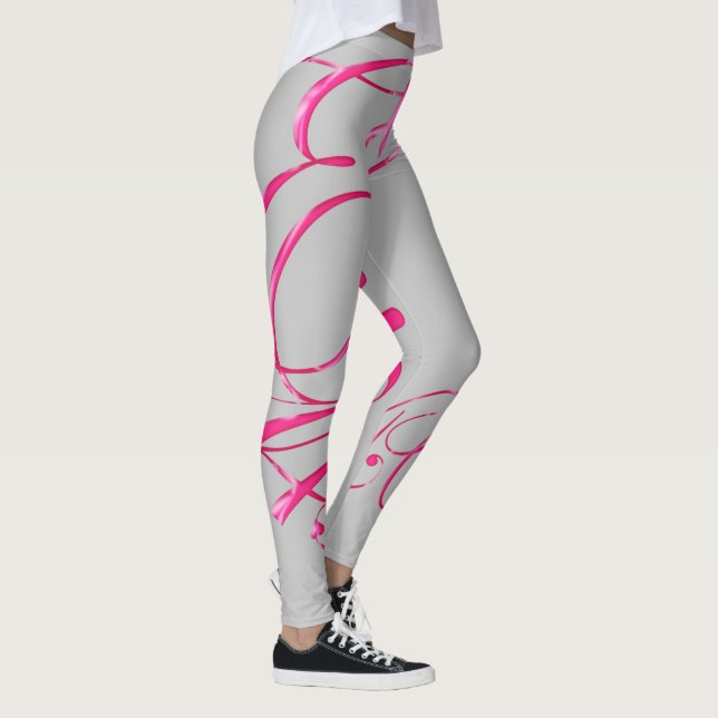 Exodus 14:14 Pink Ribbon Leggings (Right)