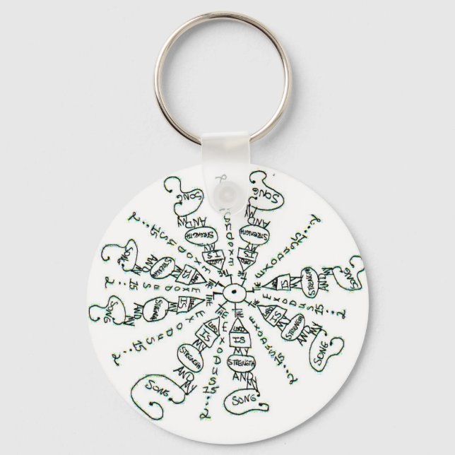 Exodus 15:2 Mandala Key Ring (Front)